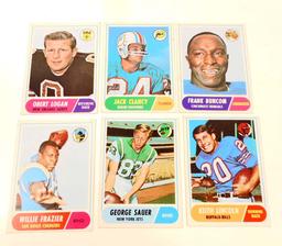 LOT OF 6 VINTAGE 1968 TOPPS FOOTBALL CARDS