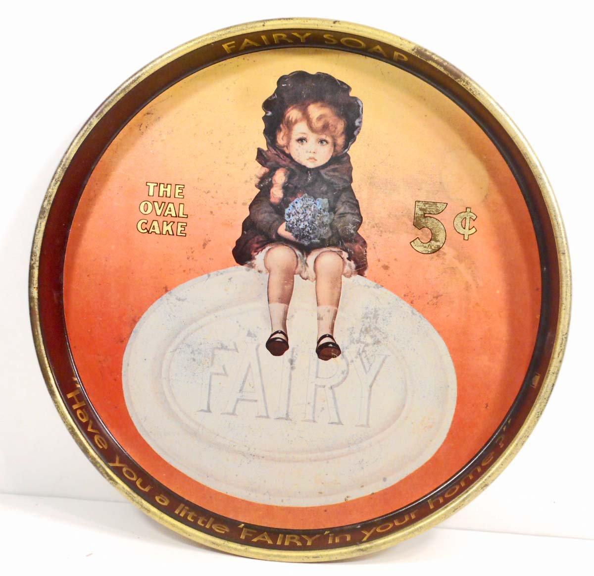 VINTAGE CHEINCO METAL FAIRY SOAP ADVERTISING TRAY