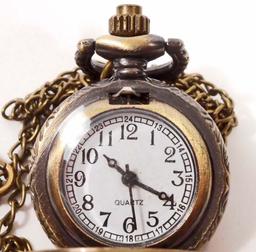 STEAMPUNK NUMBERS POCKET WATCH W/ CHAIN