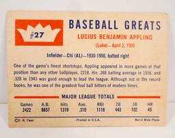 1960 FLEER LUKE APPLING NO. 27 BASEBALL GREATS CARD