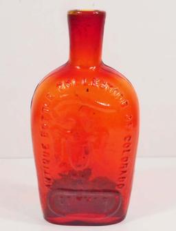 VINTAGE RED & YELLOW ART GLASS VASE / JUG