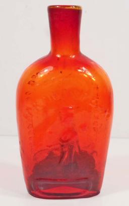 VINTAGE RED & YELLOW ART GLASS VASE / JUG