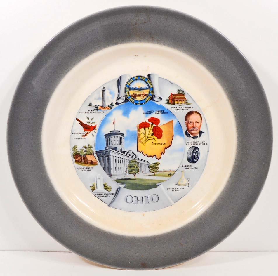 VINTAGE OHIO SOUVENIR PLATE - PRESIDENT TAFT