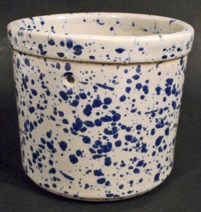 VINTAGE SPONGE STONEWARE CROCK