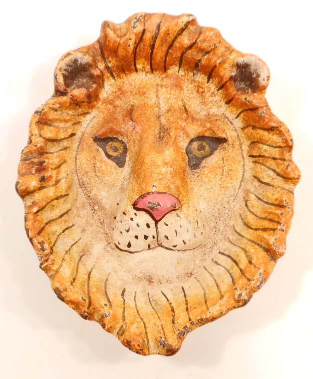 CAST IRON LION HEAD TRINKET DISH