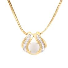 Plated 18KT Yellow Gold 3.00ct Opal and Diamond Pendant with Chain