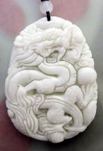 Jade 260cts Real Jade Fortune Dragon Amulet Pendant