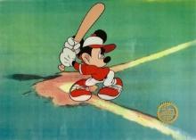 Fine Art Disney Mickey Mouse Baseball Sericel Animation Art Cel