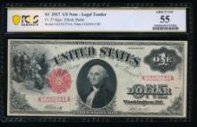 1917 $1 Legal Tender Note PCGS 55