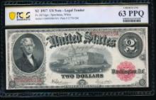 1917 $2 Legal Tender Note PCGS 63PPQ