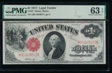 1917 $1 Legal Tender Note PMG 63EPQ