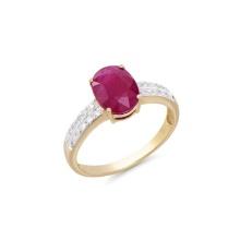 14KT Yellow Gold 2.05ct Ruby and Diamond Ring