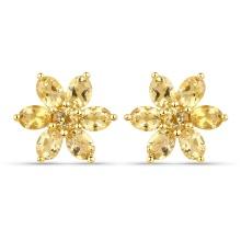 Plated 18KT Yellow Gold 2.12ctw Citrine Earrings