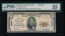 1929 $5 Somerset PA National Bank Note PMG 25