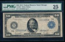 1914 $50 Chicago FRN PMG 25