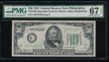 1934 $50 Philadelphia FRN PMG 67EPQ