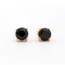 Plated 18KT Yellow Gold 2.15cts Sapphire Earrings