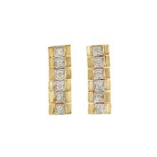 Plated 18KT Yellow Gold 0.12ctw Diamond Earrings