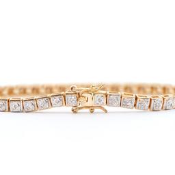 Plated 18KT Yellow Gold 0.32ctw Diamond Bracelet