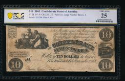 1861 $10 T-28 Confederate PCGS 25