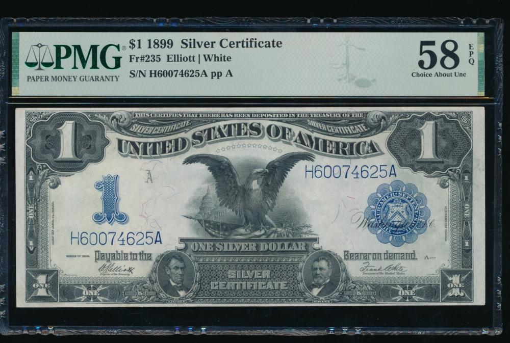 1899 $1 Black Eagle Silver Certificate PMG 58EPQ