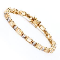 Plated 18KT Yellow Gold 8.54cts Citrine and Diamond Bracelet