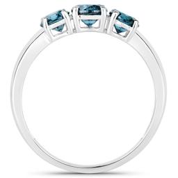 14KT White Gold 1.03ctw Blue Diamond Ring