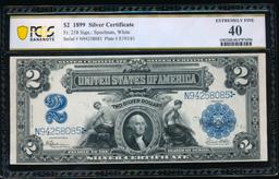 1899 $2 Mini Porthole Silver Certificate PCGS 40