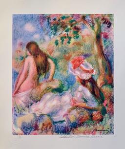 Pierre Auguste Renoir BATHING Estate Signed Small Giclee