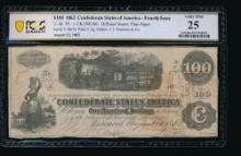 1862 $100 T-40 Confederate PCGS 25