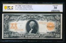 1906 $20 Gold Certificate PCGS 30