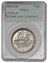 1938-D Oregon Trail Commemorative Half Dollar PCGS MS64