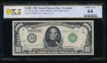 1928 $1000 Cleveland FRN PCGS 64