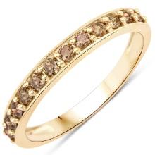 14KT Yellow Gold 0.45ctw Champagne Diamond Ring