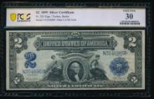 1899 $2 Mini Porthole Silver Certificate PCGS 30