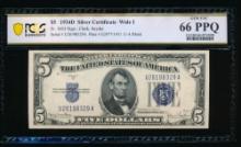 1934D $5 Silver Certificate PCGS 66PPQ