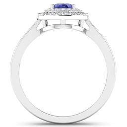 14KT White Gold 0.75ct Tanzanite and Diamond Ring