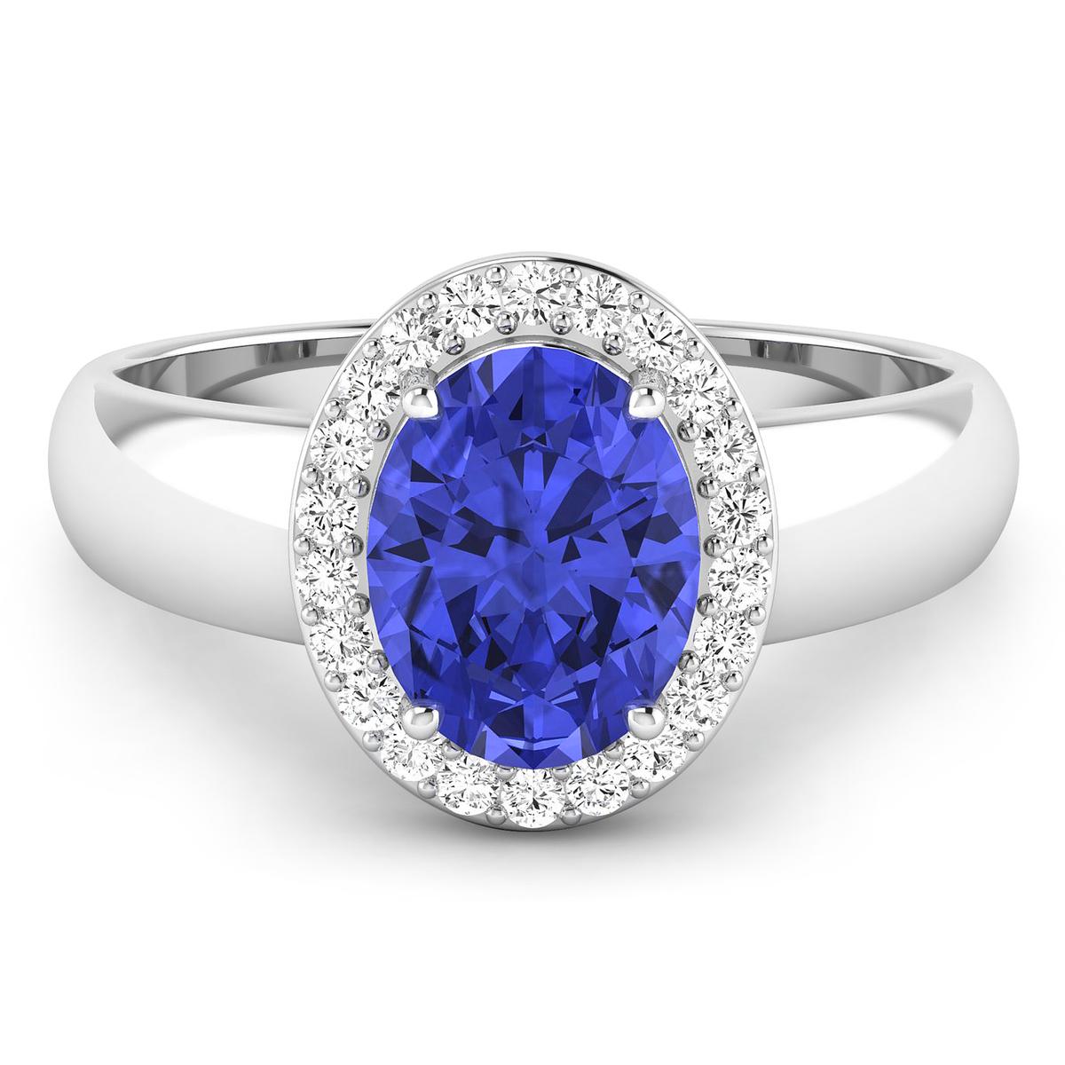 14KT White Gold 1.41ct Tanzanite and Diamond Ring