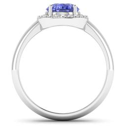 14KT White Gold 1.41ct Tanzanite and Diamond Ring