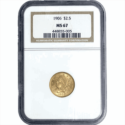 1906 $2.5 Liberty Head Quarter Eagle NGC MS67