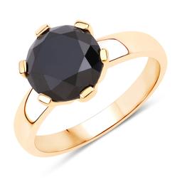 14KT Yellow Gold 3.31ctw Black Diamond Ring