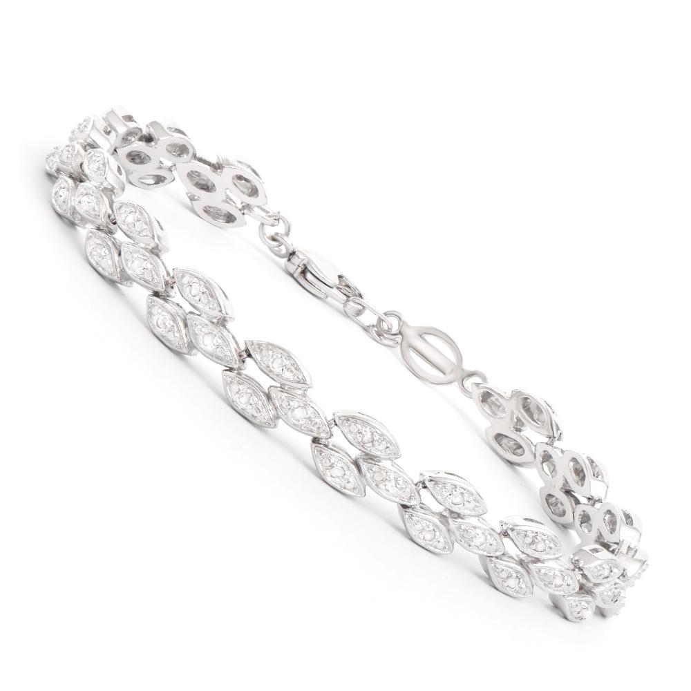 Plated Rhodium Diamond Bracelet