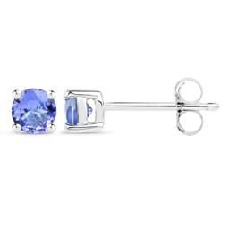 Plated Rhodium 0.46ctw Tanzanite Earrings