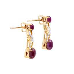 Plated 18KT Yellow Gold 5.02ctw Ruby and Diamond Earrings