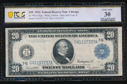 1914 $20 Chicago FRN PCGS 30