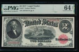 1917 $2 Legal Tender Note PMG 64EPQ