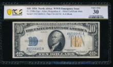 1934 $10 N Africa Silver Certificate PCGS 30