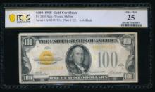 1928 $100 Gold Certificate PCGS 25