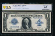 1923 $1 Silver Certificate PCGS 63