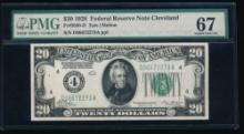 1928 $20 Cleveland FRN PMG 67